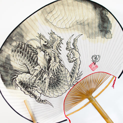 【数量限定デザインコラボ】房州うちわ 特大和型「龍神」
